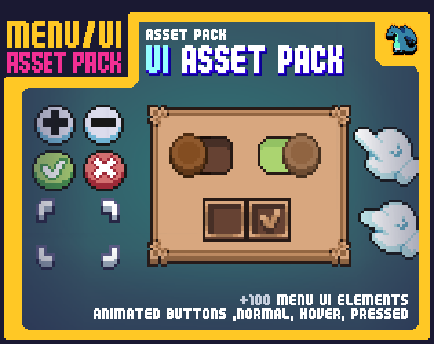 精美的免费像素游戏菜单UI素材