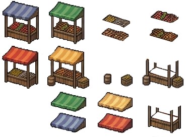 免费像素海滩和热带岛屿装饰素材