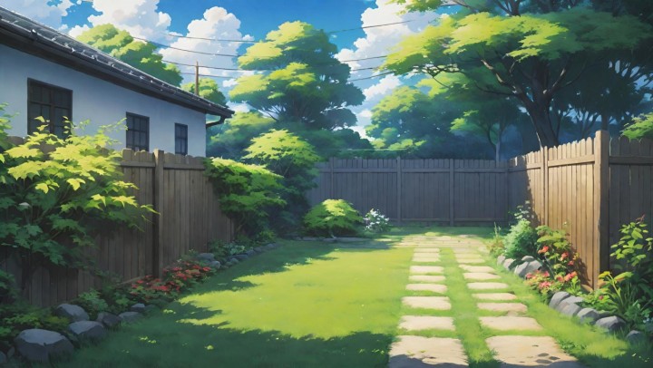 16个免费静态视觉小说典型美式郊区后院背景图片素材