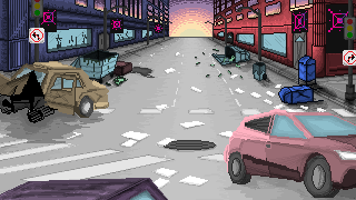 免费的静态像素废弃城市街头背景图片素材