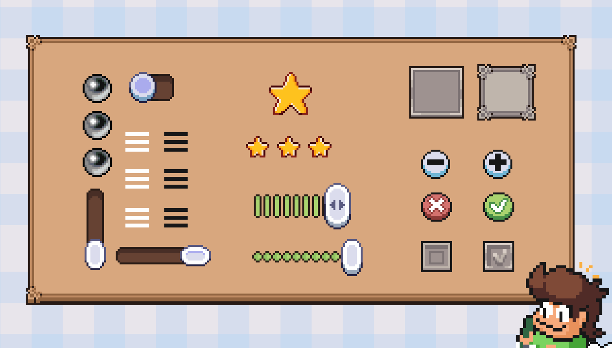 精美的免费像素游戏菜单UI素材