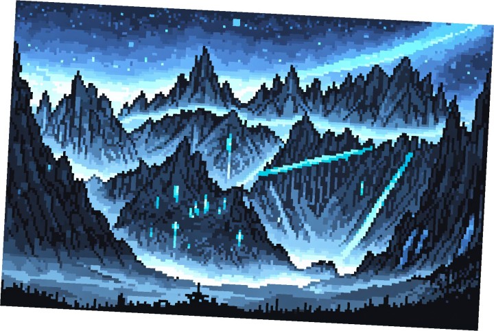 8款精美的静态像素水晶山谷背景图片素材