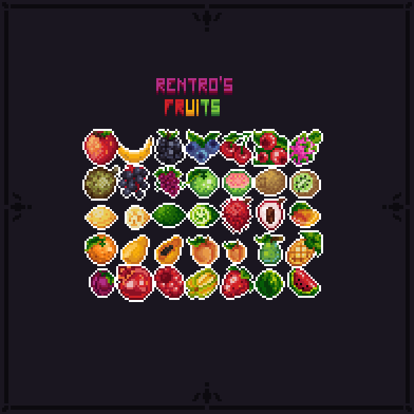 免费的16*16像素复古水果图标素材