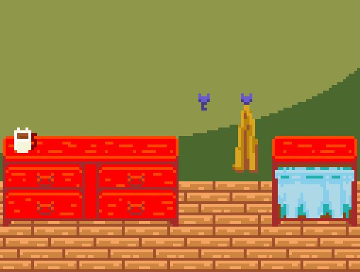 免费32*32自上而下像素猫主题室内装饰素材