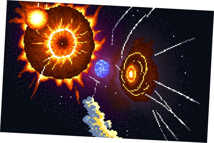 10款精美的静态像素火焰星球背景图片素材