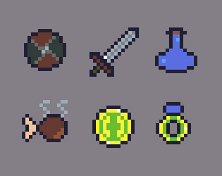 11个高质量16*16像素游戏动画图标素材