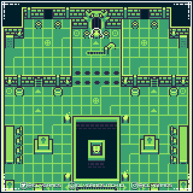 8*8的复古Gameboy风格像素地牢图块集素材