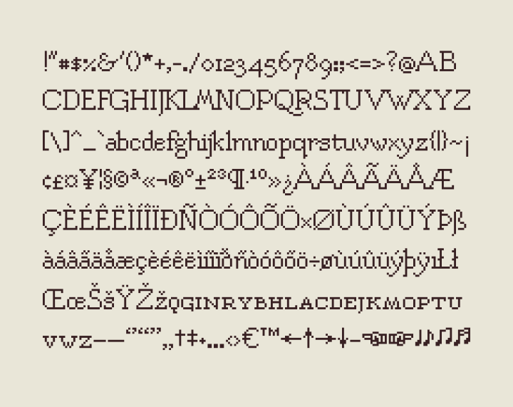 一种1910年代风格的Aerodrome像素字体素材