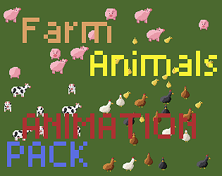 一系列免费像素农场动物NPC动画素材