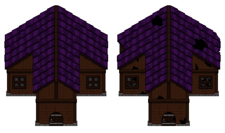 一组免费的奇幻像素艺术房屋建筑素材