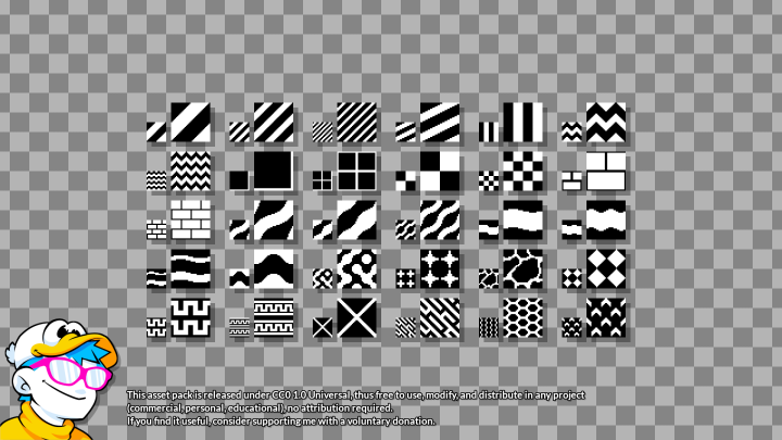 一套免费的像素艺术无缝图案素材