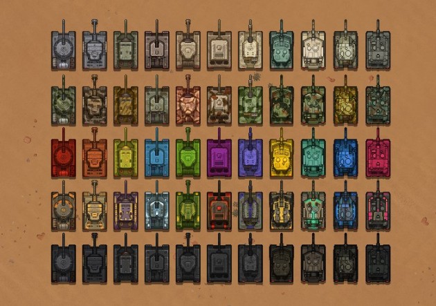 55辆独特的像素风坦克素材