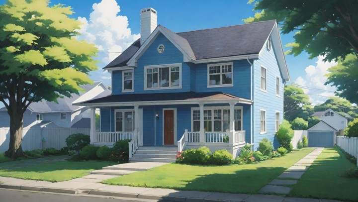 13个免费静态视觉小说美式郊区住宅背景图片素材