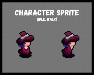 免费的横版像素猩红女王NPC动画素材