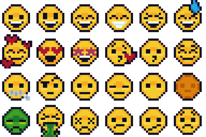 52个免费的16*16像素EMOJI表情素材