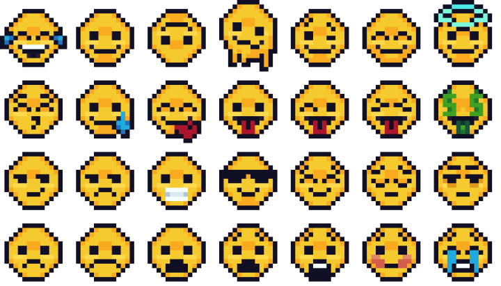 52个免费的16*16像素EMOJI表情素材