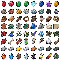 1000+的AI辅助生成像素RPG游戏图标素材