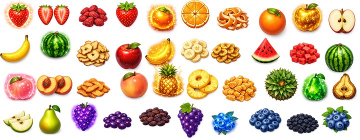 免费AI辅助生成的2D奇幻食物和药水消耗品图标素材