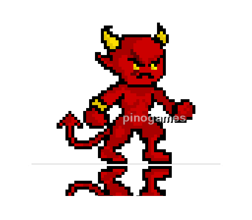 两种配色的手绘像素小恶魔敌人动画素材
