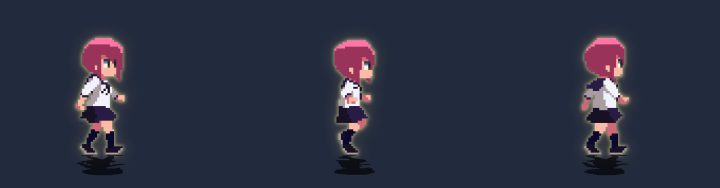 简单的免费基础像素动漫女学生动画素材