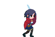 精美的像素红色披风少女骑士动画素材