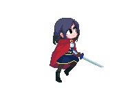 精美的像素红色披风少女骑士动画素材
