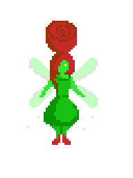 手绘的三阶段像素玫瑰进化植物NPC动画素材