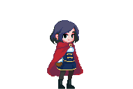 精美的像素红色披风少女骑士动画素材