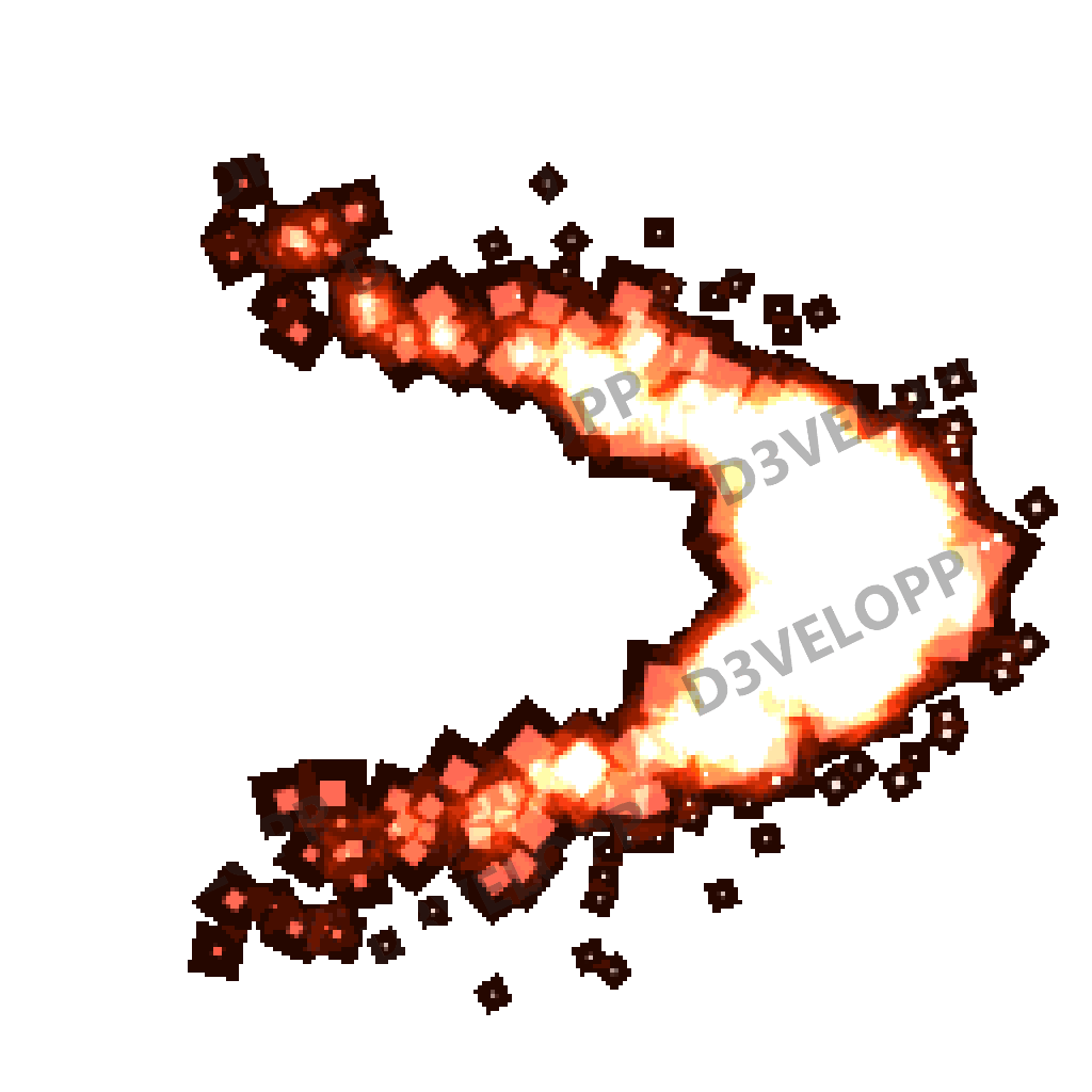 12个充满活力的复古2D火焰魔法动画特效素材
