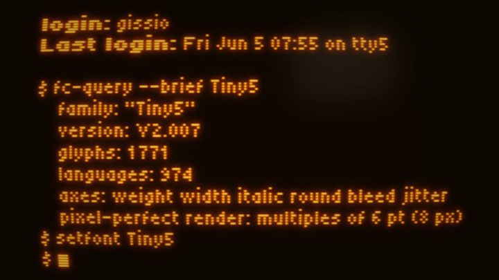 紧凑的5像素可变Tiny5字体素材