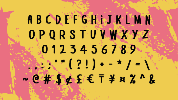 免费的2D干笔刷Drybrush字体素材
