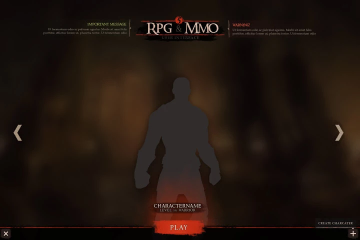 完整的高分辨率2D暗黑奇幻RPG和MMO游戏UI素材包