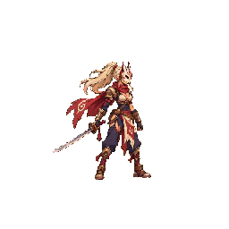 免费AI辅助2D横版女剑士角色动画素材