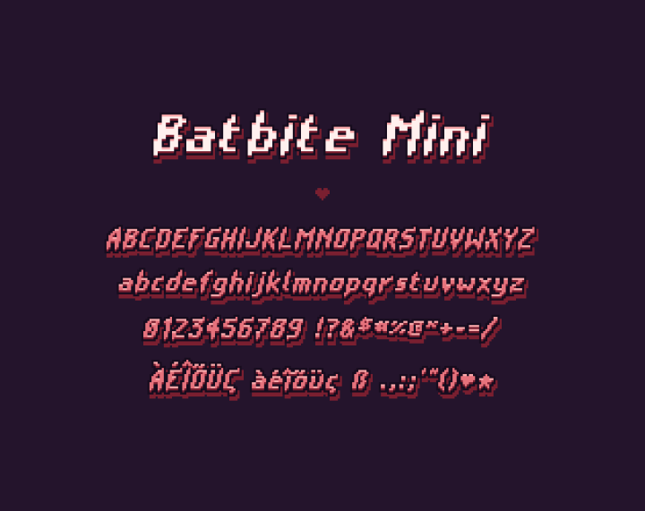 Batbite恐怖像素字体素材