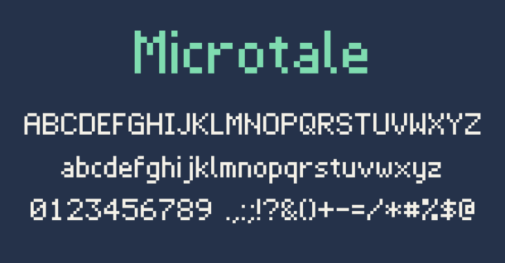 免费简洁紧凑的5*7像素Microtale字体素材
