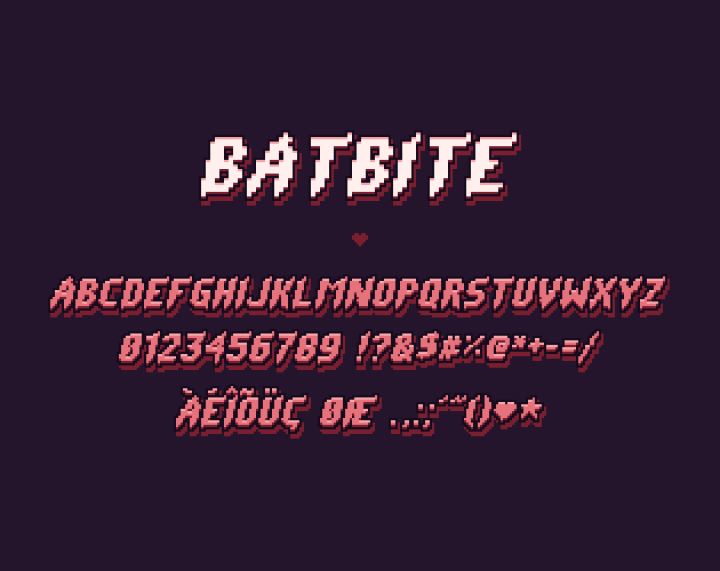 Batbite恐怖像素字体素材