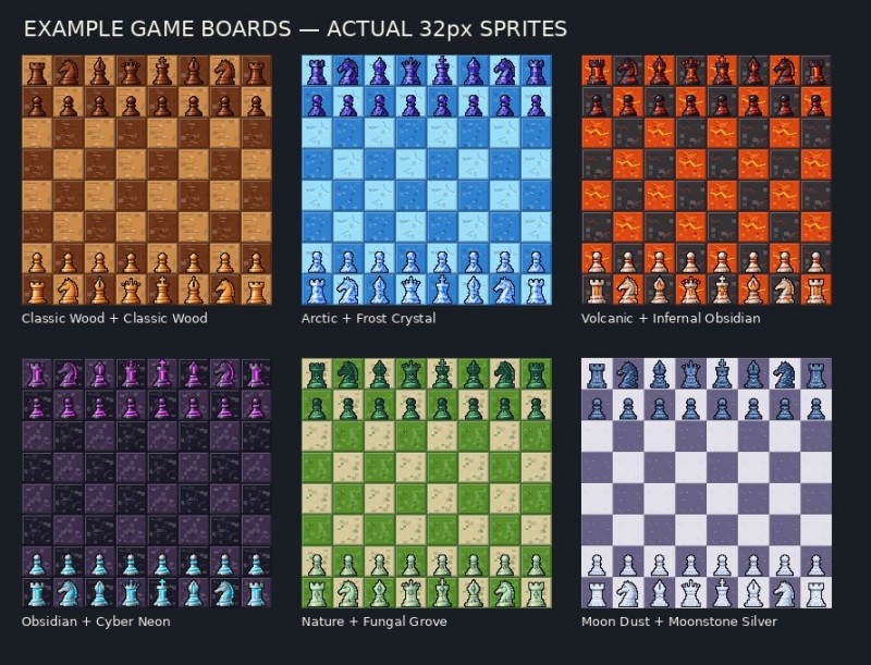 终极免费AI辅助的像素艺术国际象棋素材