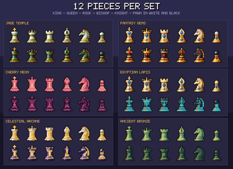 终极免费AI辅助的像素艺术国际象棋素材