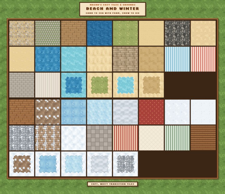 399个免费AI辅助32*32无缝像素图块集素材