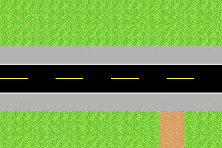 免费的俯视角32*32像素道路和人行道图块集素材